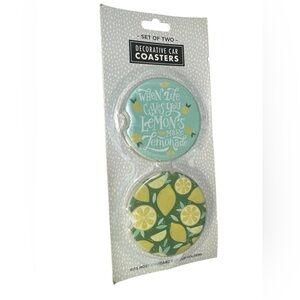 2 Pack Cute Car Coasters Lemons